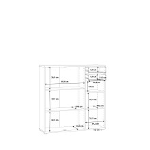 Sideboard >TEMPRA2< 3 Türen, 2 Schübe, in Weiss - 108,8x111,1x34,8cm (BxHxT)