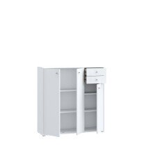 Sideboard >TEMPRA2< 3 Türen, 2 Schübe, in Weiss - 108,8x111,1x34,8cm (BxHxT)