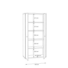 Mehrzweckschrank >TEMPRA2< 2 Türen, 4 Böden, Artisan Eiche Dekor - 73,7x149,5x34,8cm (B/H/T)