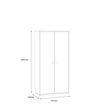 Mehrzweckschrank >TEMPRA2< 2 Türen, 4 Böden, weiss - 73,7x149,5x34,8cm (B/H/T)