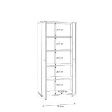 Mehrzweckschrank >TEMPRA2< 2 Türen, 4 Böden, weiss - 73,7x149,5x34,8cm (B/H/T)