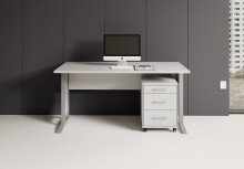 Schreibtisch >Clermont< (2-teilig) inkl. Rollcontainer, weiss - 150x73x70cm (BxHxT)