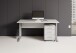 Schreibtisch >Clermont< (2-teilig) inkl. Rollcontainer, weiss - 150x73x70cm (BxHxT)