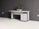 Schreibtisch >Clermont< (2-teilig) inkl. Rollcontainer, weiss - 150x73x70cm (BxHxT)