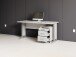 Schreibtisch >Clermont< (2-teilig) inkl. Rollcontainer, weiss - 150x73x70cm (BxHxT)