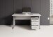 Schreibtisch >Clermont< (2-teilig) inkl. Rollcontainer, weiss - 150x73x70cm (BxHxT)