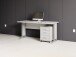 Schreibtisch >Clermont< (2-teilig) inkl. Rollcontainer, weiss - 150x73x70cm (BxHxT)