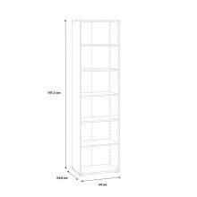 Regal >TEMPRA2< 5 Böden, in Weiss - 54x197,5x34,8cm (BxHxT)