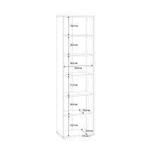 Regal >TEMPRA2< 5 Böden, in Weiss - 54x197,5x34,8cm (BxHxT)