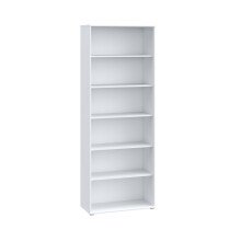 Regal >TEMPRA2< 5 Böden, in Weiss - 73,7x197,5x34,8cm (BxHxT)