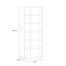 Regal >TEMPRA2< 5 Böden, in Weiss - 73,7x197,5x34,8cm (BxHxT)