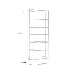 Bücherregal >TEMPRA2< 5 Böden, in Sonoma Eiche Dekor - 73,7x197,5x34,8cm (BxHxT)