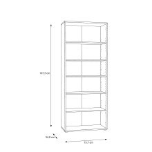 Bücherregal >TEMPRA2< 5 Böden, in Sonoma Eiche Dekor - 73,7x197,5x34,8cm (BxHxT)