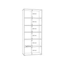 Bücherregal >TEMPRA2< 5 Böden, in Sonoma Eiche Dekor - 73,7x197,5x34,8cm (BxHxT)