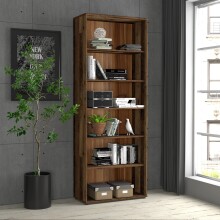Regal >TEMPRA2< 5 Böden, Old-Wood-Vintage Dekor - 73,7x197,5x34,8cm (B/H/T)