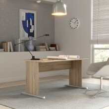 Schreibtisch >TEMPRA2< in Sonoma Eiche Dekor - 144x72x72cm (B/H/T)