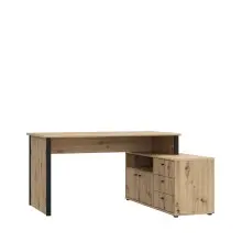 Eckschreibtisch >TEMPRA2< 3 Schübe, Artisan...