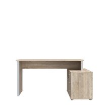 Eckschreibtisch >TEMPRA2< 3 Schübe, 2 Türen, Sonoma Eiche Dekor - 120,6x74,9x151,4cm (BxHxT)