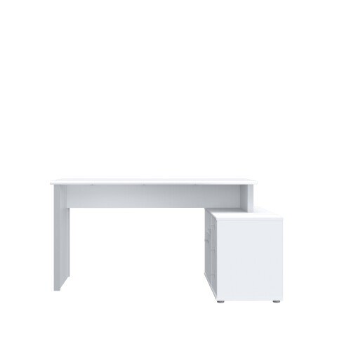 Eckschreibtisch >TEMPRA2< 3 Schübe, 2 Türen, weiss - 120,6x74,9x151,4cm (B/H/T)