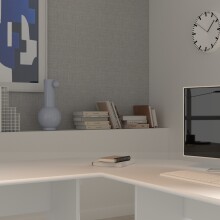 Eckverbindungsplatte >TEMPRA2< Verkettungsplatte für Schreibtische, weiss - 72x2,2x72cm (B/H/T)