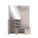 Kompaktgarderobe >BIG BANG< 3 Türen, Spiegel, 3 Haken, Sandeiche Dekor - 155,2x200x41,6cm (BxHxT)
