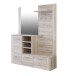 Kompaktgarderobe >BIG BANG< 3 Türen, Spiegel, 3 Haken, Sandeiche Dekor - 155,2x200x41,6cm (BxHxT)