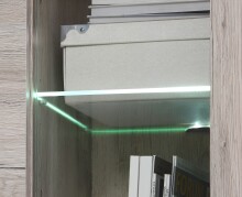 Wohnwand >BIG BANG< LED-Beleuchtung, 5 Türen, Sandeiche Dekor - 308,7x197,6x41,6cm (BxHxT)