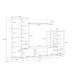 Wohnwand >BIG BANG< LED-Beleuchtung, 5 Türen, Sandeiche Dekor - 308,7x197,6x41,6cm (BxHxT)