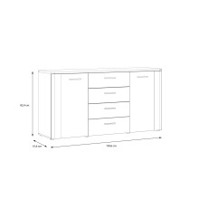 Sideboard >BIG BANG< 2 Türen, 4 Schübe, in Sandeiche  - 159,6x82,4x41,6cm (BxHxT)