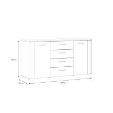 Sideboard >BIG BANG< 2 Türen, 4 Schübe, in Sandeiche  - 159,6x82,4x41,6cm (BxHxT)