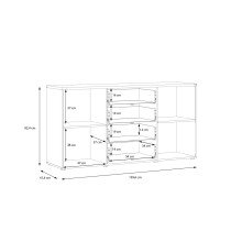 Sideboard >BIG BANG< 2 Türen, 4 Schübe, in Sandeiche  - 159,6x82,4x41,6cm (BxHxT)