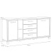 Sideboard >TRONDHEIM< 4 Schübe, Artisan Eiche Dekor/ Schwarz Eiche - 177,4x81,3x41cm (B/H/T)