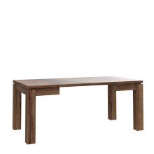 Kulissen-Esstisch >DINING< ausziehbar bis 180cm, Schlammeiche Dekor - 90/180x75,9x90,4cm (B/H/T)