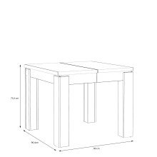 Kulissen-Esstisch >DINING< ausziehbar bis 180cm, Schlammeiche Dekor - 90/180x75,9x90,4cm (B/H/T)