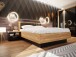 Bett >TULUZA< Liegefl. 160x200cm, Schwarz / Eiche Dekor - 165,5x98,5x206,3cm (B/H/T)