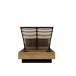 Bett >TULUZA< Liegefl. 140x200cm, Schwarz / Eiche Dekor - 145,5x98,5x206,3cm (B/H/T)