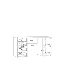 Schreibtisch >CANDLEKEEP< 1 Tür, 4 Schübe, in Artisan Eiche Dekor - 145,2x76,3x60cm (BxHxT)