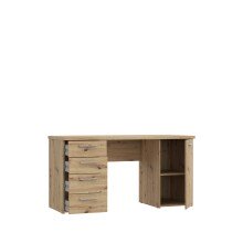 Schreibtisch >CANDLEKEEP< 1 Tür, 4 Schübe, in Artisan Eiche Dekor - 145,2x76,3x60cm (BxHxT)