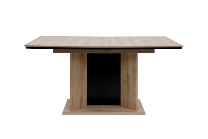 Esstisch >Varona< ausziehbar bis 200cm, Artisan Oak Dekor / Schwarz - 160/200x76x90 cm (B/H/T)