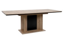 Esstisch >Varona< ausziehbar bis 200cm, Artisan Oak Dekor / Schwarz - 160/200x76x90 cm (B/H/T)