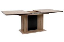 Esstisch >Varona< ausziehbar bis 200cm, Artisan Oak Dekor / Schwarz - 160/200x76x90 cm (B/H/T)