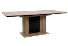 Esstisch >Varona< ausziehbar bis 200cm, Artisan Oak Dekor / Schwarz - 160/200x76x90 cm (B/H/T)