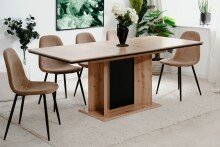 Esstisch >Varona< ausziehbar bis 200cm, Artisan Oak Dekor / Schwarz - 160/200x76x90 cm (B/H/T)