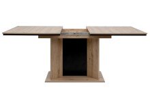 Esstisch >Varona< ausziehbar bis 200cm, Artisan Oak Dekor / Schwarz - 160/200x76x90 cm (B/H/T)