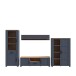 Wohnwand >BOHOL< (4-teilig) Riviera Eiche Dekor / Navy Eiche - 362,5x205,4x42cm (BxHxT)