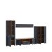 Wohnwand >BOHOL< (4-teilig) Riviera Eiche Dekor / Navy Eiche - 362,5x205,4x42cm (BxHxT)