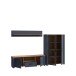 Wohnwand >BOHOL< (3-teilig) Riviera Eiche Dekor / Navy Eiche - 281,6x178,9x42cm (BxHxT)