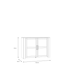 Kommode >BOHOL< 2 Türen, Riviera Eiche Dekor / Eiche grau - 116,4x87x42cm (BxHxT)