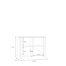 Kommode >BOHOL< 2 Türen, Riviera Eiche Dekor / Eiche grau - 116,4x87x42cm (BxHxT)
