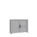 Kommode >BOHOL< 2 Türen, Riviera Eiche Dekor / Eiche grau - 116,4x87x42cm (BxHxT)